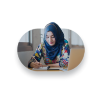 muslim woman writing